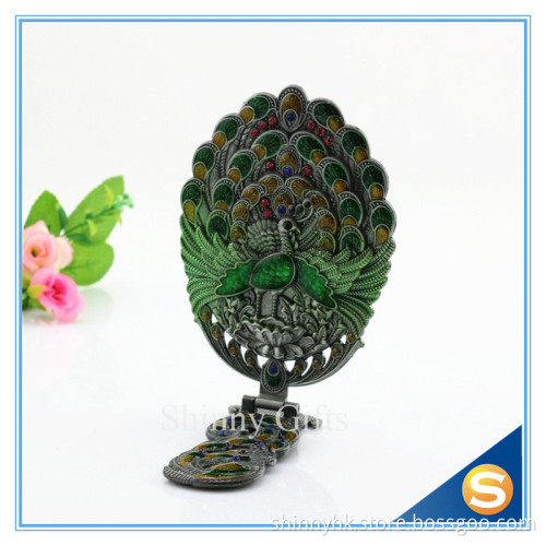 Peacock handle mirror ,compact mirrors wholesale,wedding gift pocket mirror,cheap small cosmetic mirror